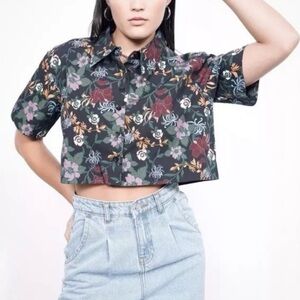 WILDFANG Floral Crop Top SIZE XS